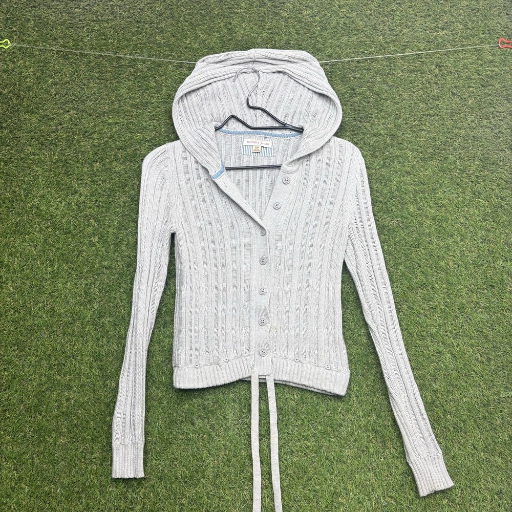 Y2k Tommy Jeans Sweater Womens Small Hooded Slim Knit Button Cardigan Mall Girl